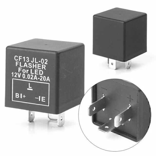 Relais Clignotant LED CF13 JL-02 - 3 Broches - Pour Remplacer Le Relais Standard Et Corriger Le Clignotement Hyper-rapide