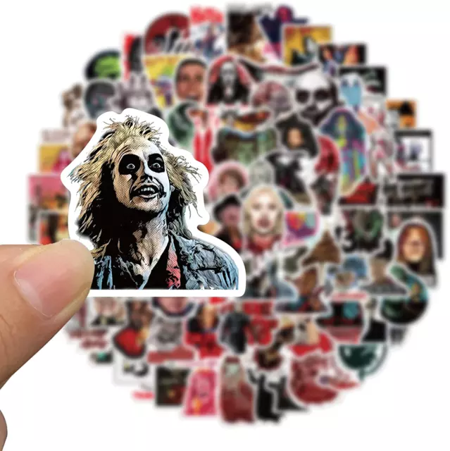 100Pcs Horror Movie Stickers Halloween Waterproof Sticker Decals Water Bottle Sk 3