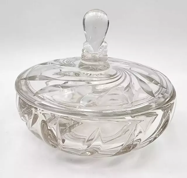 Vintage Indiana Glass Willow Crystal Bowl Candy Dish Compote Pedestal Clear