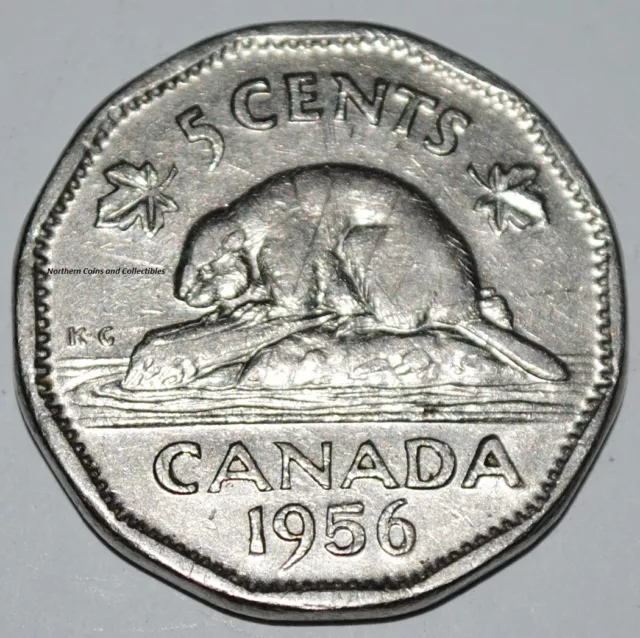 Canada 1956 5 Cents Elizabeth II Canadian Nickel Five Cent