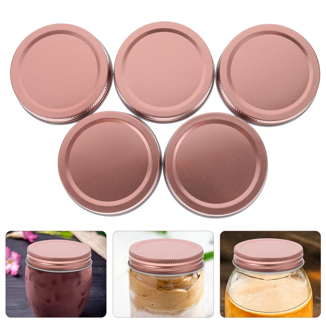 Lot De 12 Couvercles Pour Bocaux Mason Large Ouverture 70 Mm - Fer Blanc Rouge - Réutilisable Pour Conserves Et Stockage