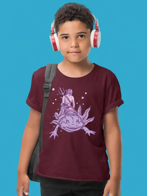 Riding An Axolotl T-shirt Youth's -SmartPrintsInk Designs