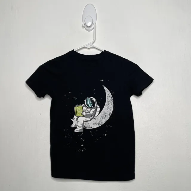 Cat & Jack Tee Shirt Boys Size Small 6-7 Black Short Sleeve Space Astronaut