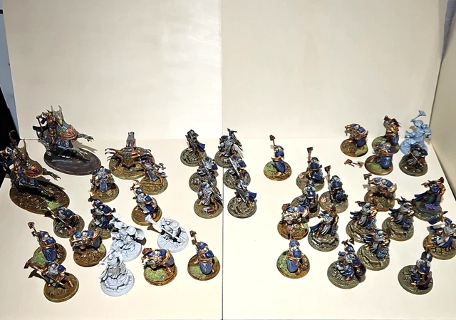 Lot De 6 Figurines Warhammer - Nains Marauder Metal - Games Workshop Vintage
