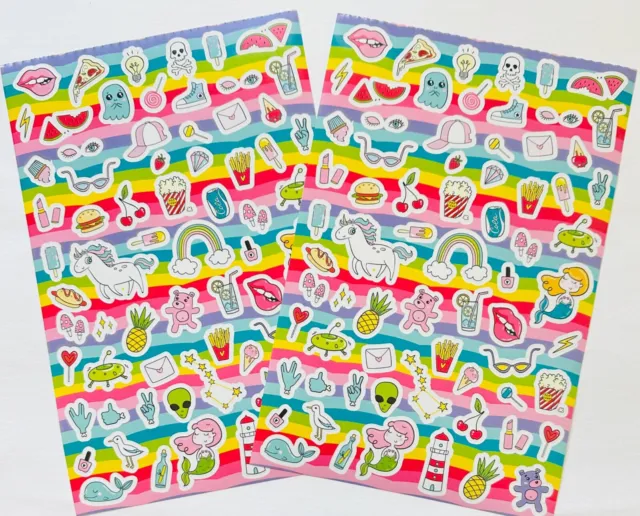 2 Shts Groovy Girl Summer Fun Icons Stickers Crafts Planner Supply Scrapbook