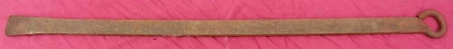Antique 18th - 19th C Salvaged Hand Forged Wrought Iron Bar 27" Long / Stamped 8