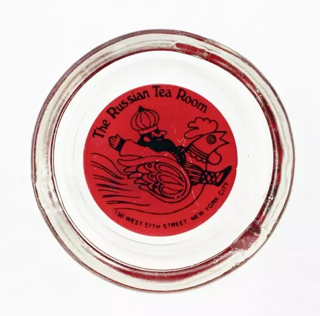 Vintage The Russian Tea Room New York NYC Restaurant Glass Ashtray Dish