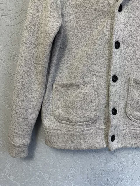 OLD NAVY MENS Small Grey Marl Fleece Shawl Collar Grandpa Sweater ...