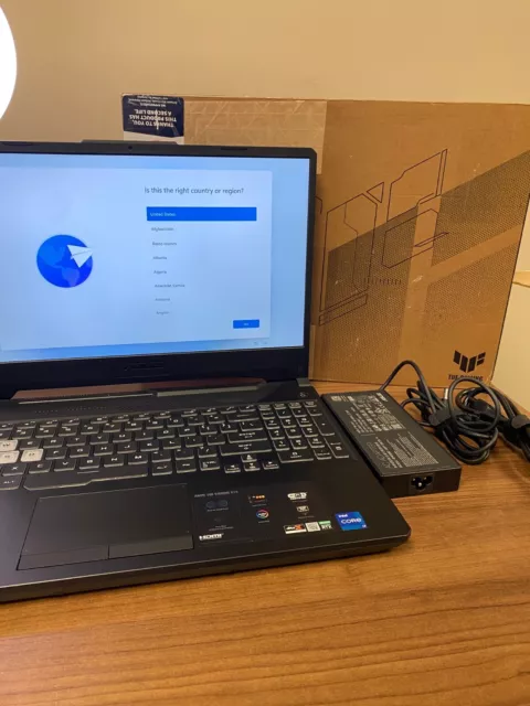 Asus TUF Gaming F15 Black 15.6" Screen Windows 11 Home Laptop 64GB+512GB