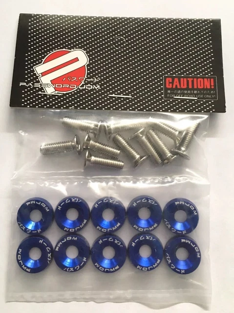JDM Universal Password Engine Bay Dress Up Kit Fender Washers M6 Bolts Car Modified Hex Fasteners I.904461656