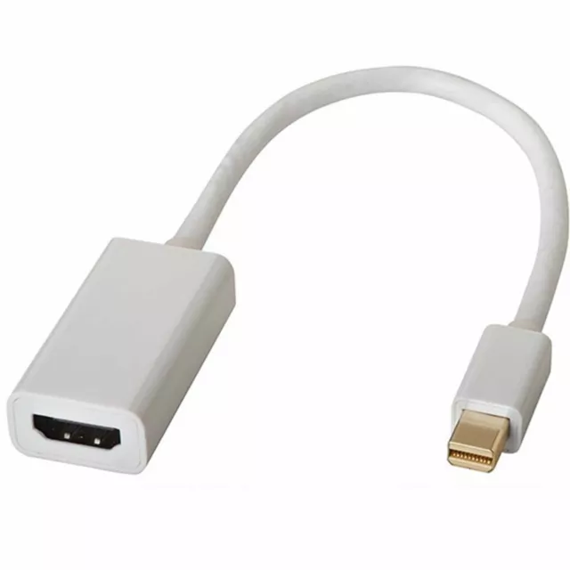 Câble Adaptateur Mini Displayport To HDMI Femelle Affichage Port 1080P Blanc