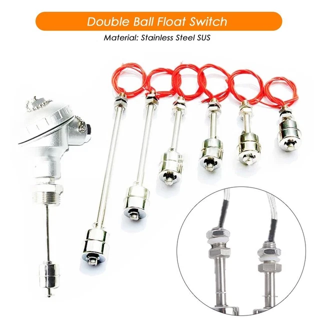LIQUID WATER LEVEL Sensor Tank Pool Flow Sensors Float Switch Stainless ...