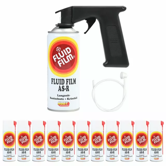 Fluid Film AS-R Korrosionsschutz Kriechöl 400 ml 12er Set + Sonde + Handgriff