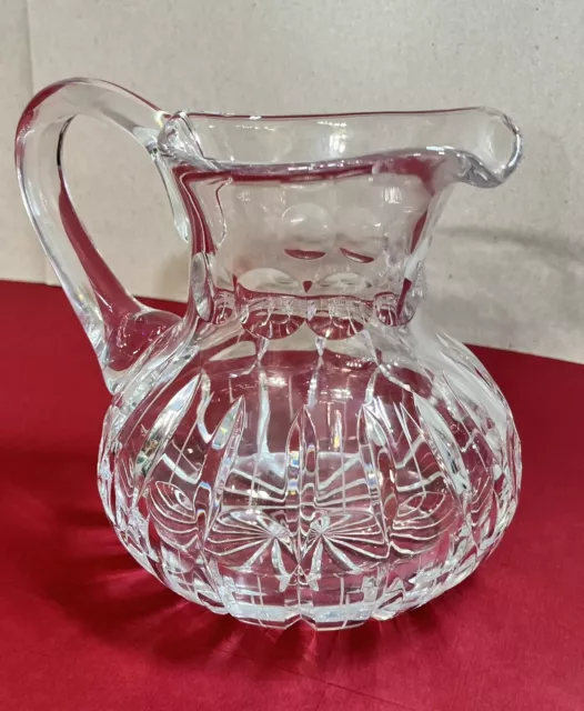 Beautiful Heavy Cut Lead Crystal Small Pitcher 5.5” Syrup Gravy Creamer