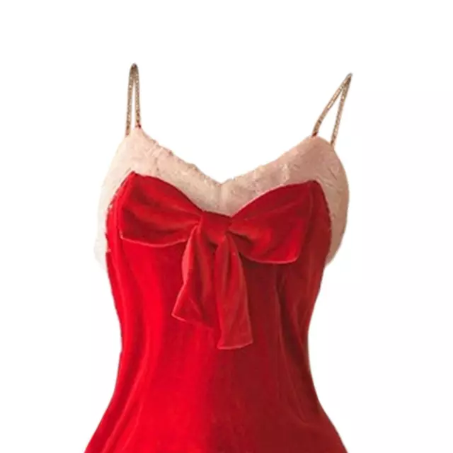 Damen-Weihnachtsdessous Weihnachtsmann-Minikleid schön niedlich Schleifen Dekor 3