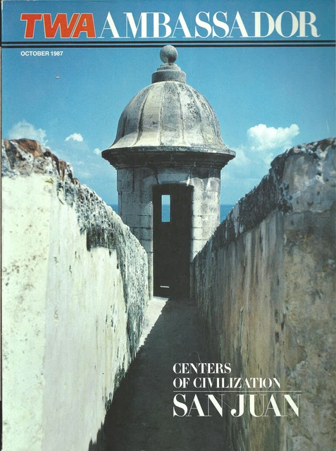 TWA Trans World Airlines Ambassador inflight magazine 10/87 San Juan [1033]