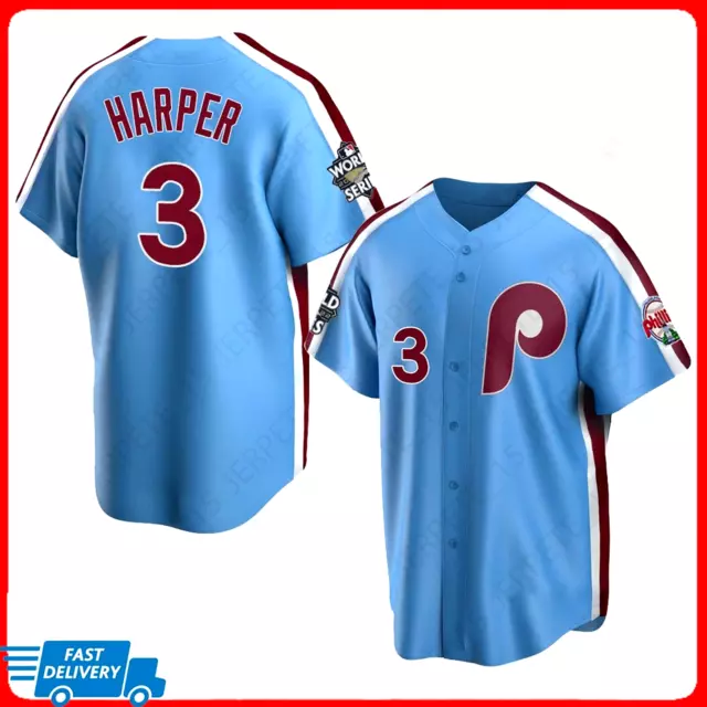Bryce Harper #3 Philadelphia Phillies World Series Light Blue Print Jsy Fan Made