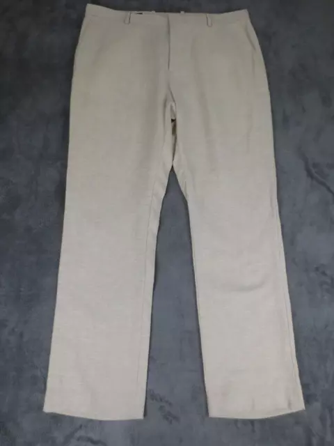Perry Ellis Pants Mens 36 x 32 Beige Linen Blend Slacks Lightweight Comfort