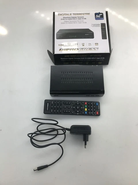 DECODER 10 BIT Diprogress Dvb-T2 Hevc H265 con telecomando universale 2 ...