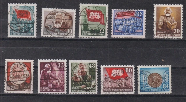 DDR 1953 gestempelt MiNr. 344-353  70. Todestag von Karl Marx