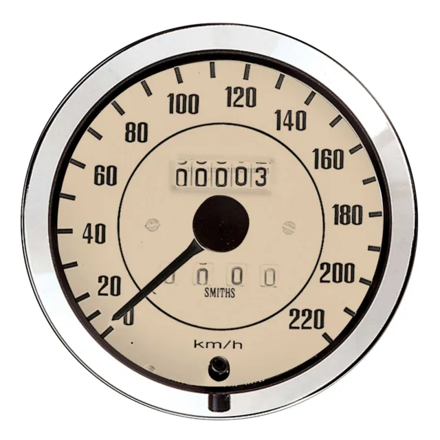 Smiths Classic Speedometer - 100mm Magnolia Face Chrome Bezel (0-220 Kph)
