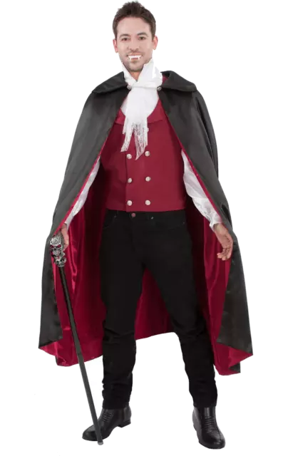 Herren Vampir Graf Dracula Halloween Rotes Maskenkostüm