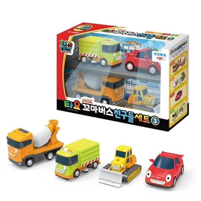 Lot De 4 Petites Voitures Tayo Bus – Jesse, Fire Truck, Noah – Jouet Coréen