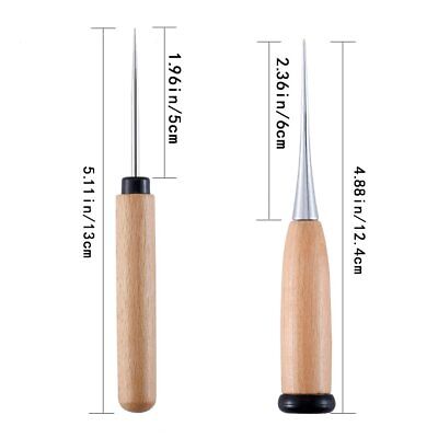 Herramientas de taladro de posicionamiento de chal para perforaciones de orificios de cuero costura hágalo usted mismo mango de madera