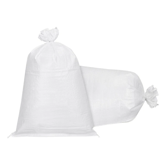 Sand Bags White Woven Inner Waterproof Coating 43.3 Inch x 23.6 Inch Pack of 5