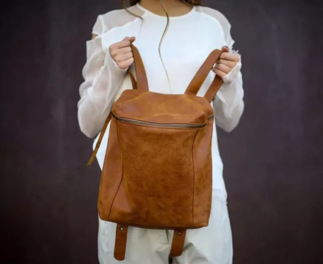 Leather Bags/travel Bag/ School Bag/ Bag Pack / Girls Bag/ Trendy Bags / Brown