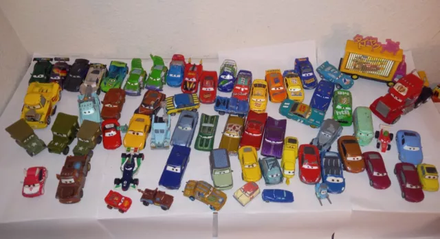 Disney Pixar Cars Mixed Lot Plastic/ Diecast Metal Cars 63 Total