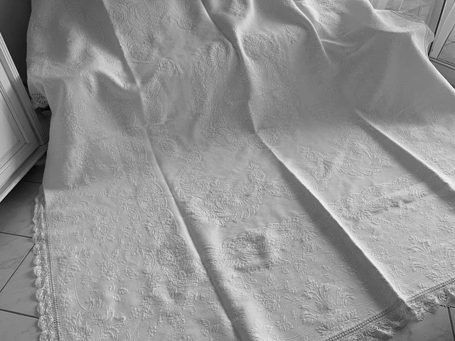 Couvre-lit ancien vintage 140x190 - Linge de maison