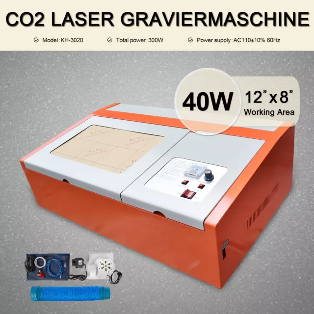 40W Laser CO2 Machine gravure laser Gravure Coupe Graveur Machine 300x200mm