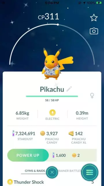 Pokémon Go * Shiny Pikachu Flying with Balloon - Male or Female * TRADE Go