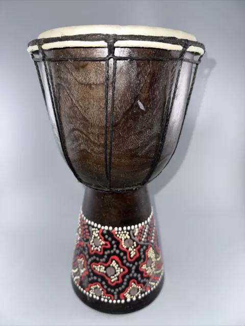 Hand Carved Djembe Percussion Drum 12 Inches Tall