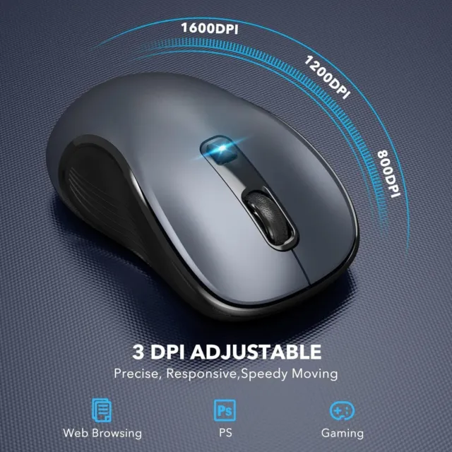 2.4GHz Wireless Optical Mouse Mice USB Receiver For PC Laptop Computer DPI USA
