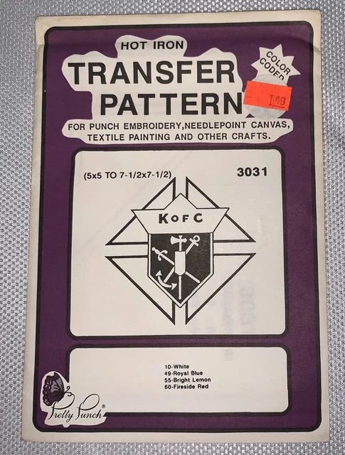 Bonito Patrón De Transferencia Codificado Bordado C5 '87 3031 Caballeros Colón