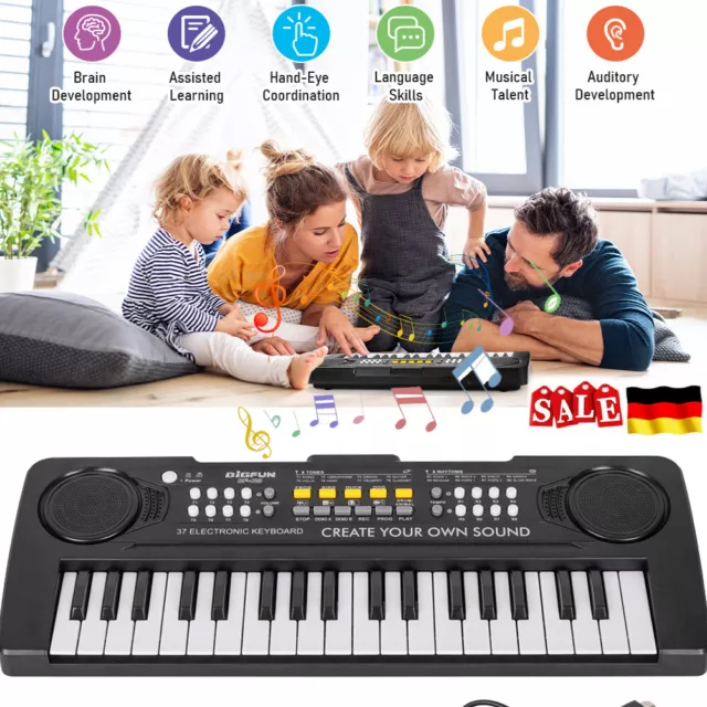 Kinder Piano Keyboard Spielzeug Anfänger Klavier Musikinstrument 37 Tasten ENU 3