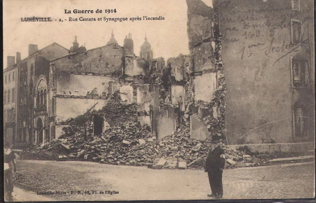 Judaica Old Postcard Jewish Synagogue Luneville France