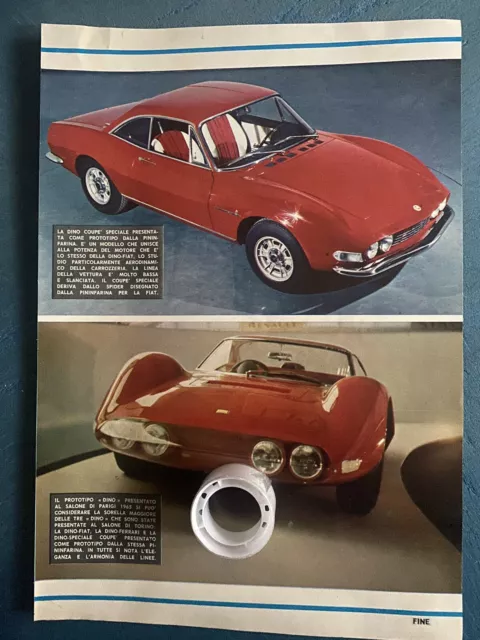 Rara pubblicità FIAT DINO e DINO Coupe’ Pininfarina del 1966