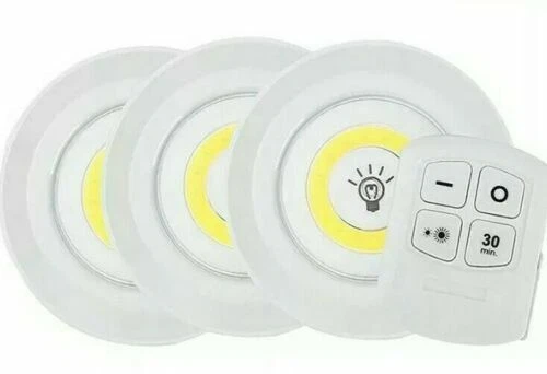 Set 2 Faretti Cob Controllo Remoto Luce A Led Lampada Armadio Con Telecomando Set 2 Faretti Cob Controllo Remoto Luce A Led Lampada Armadio Con Telecomando