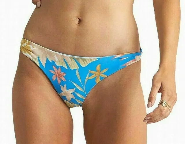 $49. Billabong Women's L Blue Multi Bikini Large Palm Rise Lowrider Bottom  NWT