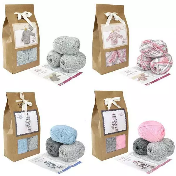 Birch Baby Knitting Kits Scarfs Hats Matinee Jacket Blankets - Gift Kit