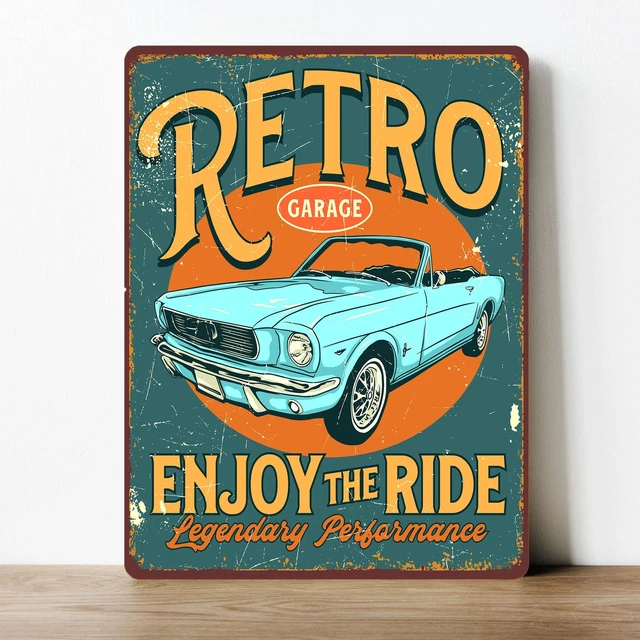 Enjoy The Ride Signage RETRO GARAGE ENJOY the Ride Car Metal Sign Plaque £5.49 - PicClick UK