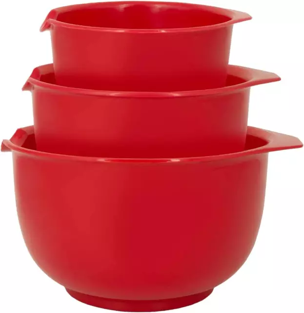 Mixing Bowls with Pour Spout, Set of 3 | Nesting Design Saves Space | Non-Slip,