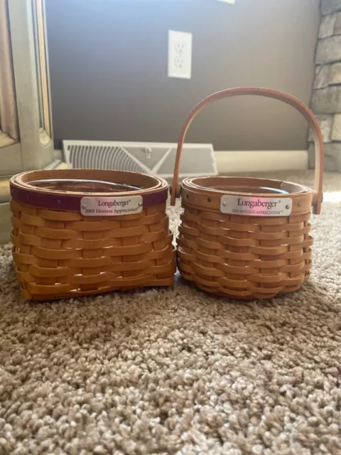 Longaberger 2003 HOSTESS APPRECIATION BASKET, PROTECTOR, AND 2005 set.