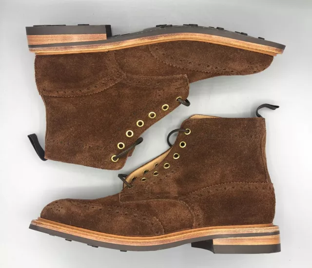 TRICKERS STOW BROWN Roughout Suede Brogue Boots, UK:9.5, EU:43.5, RRP £ ...