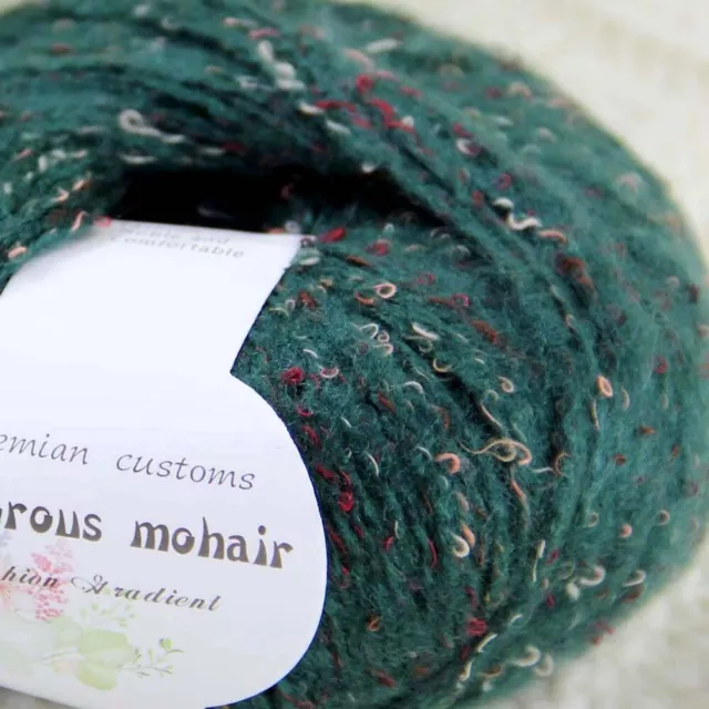 Venta 1 bolas X50gr coloridas alfombras suaves mohair tejidas a mano hilo elegante 17