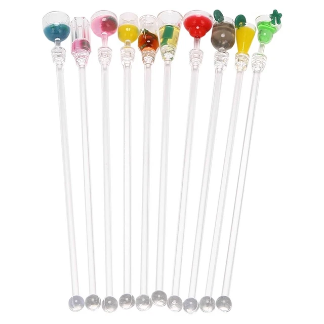10 unidades agitador bebida mezclador juego agitador acrílico mezclador barra accesorios Swizz X9X5