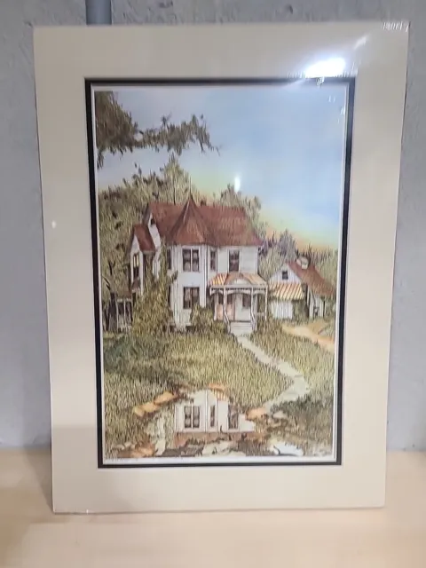 Lonnie C Blackley Jr Signed Artist Farm Home In Woods Lithograph Print 233/250